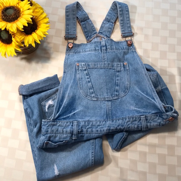 Zara Denim - Zara Trafaluc Distressed Overalls Small